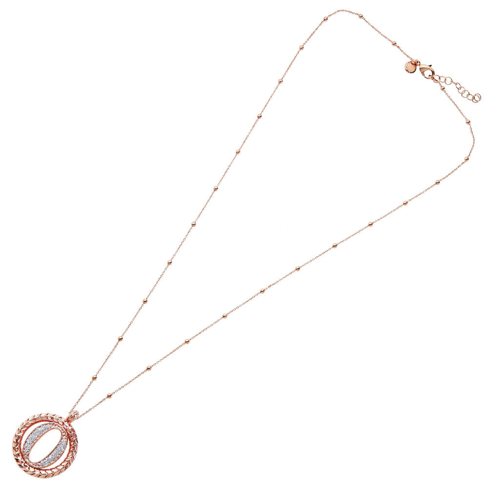 Ottaviani Collana in bronzo oro rosa con glitter argento Fornitura limitata