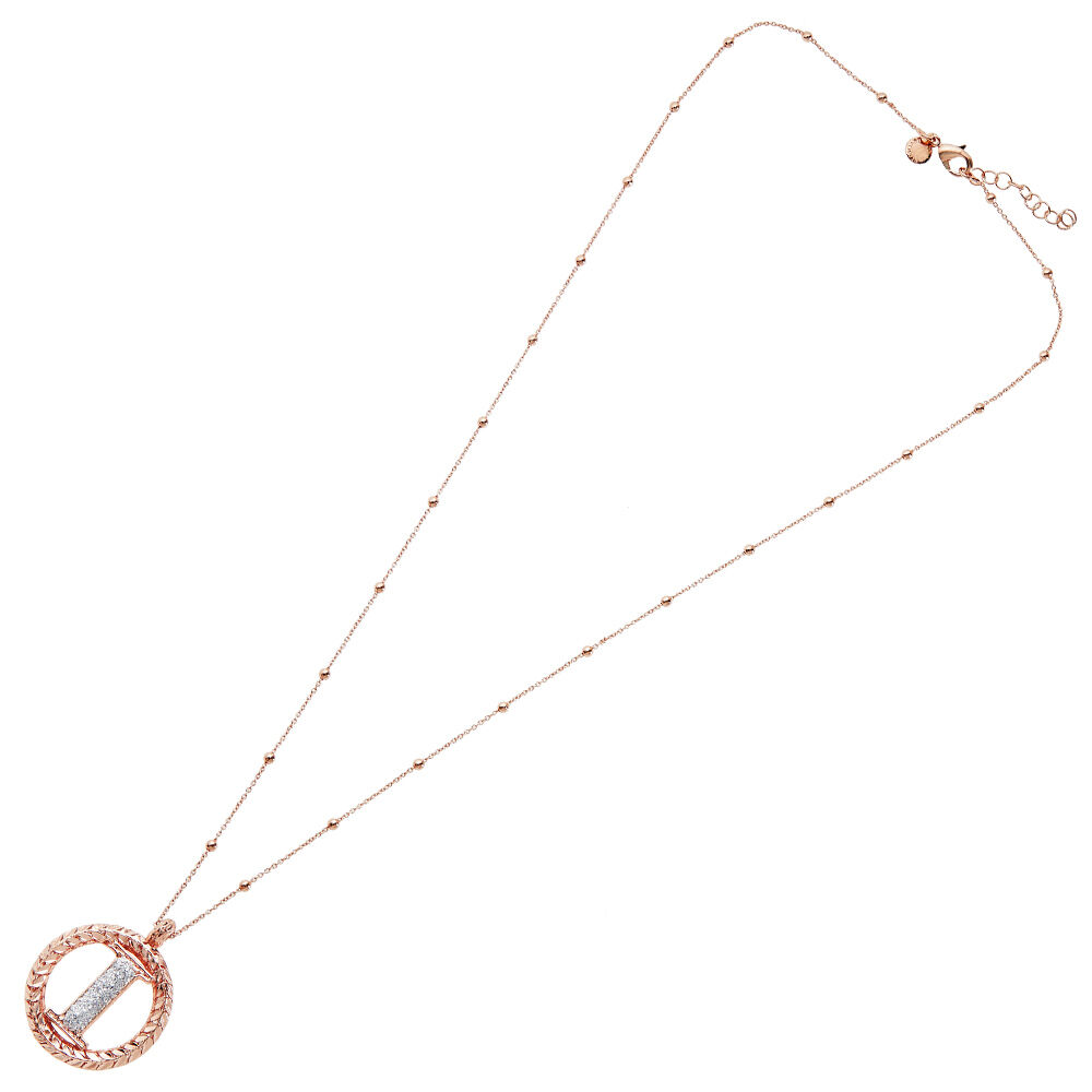 Ottaviani Collana in bronzo oro rosa con glitter argento Offerta esclusiva