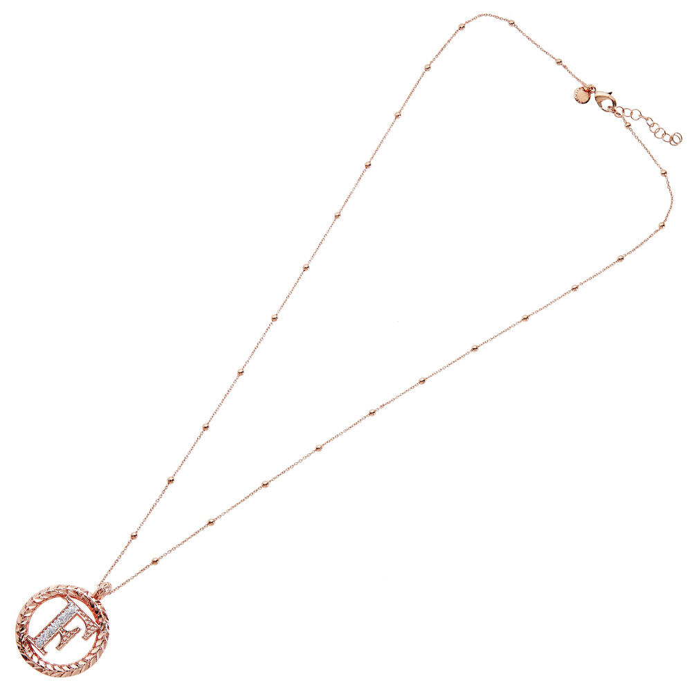 Ottaviani Collana in bronzo oro rosa con glitter argento Black Friday