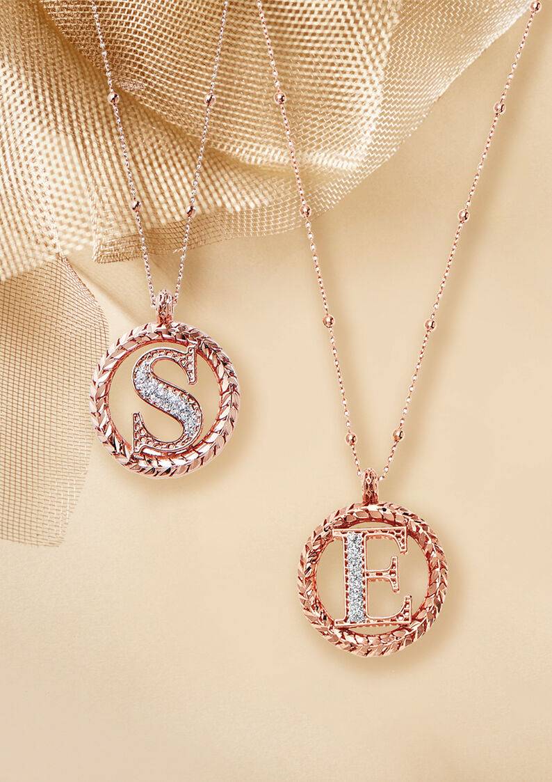 Ottaviani Collana in bronzo oro rosa con glitter argento Cyber Monday