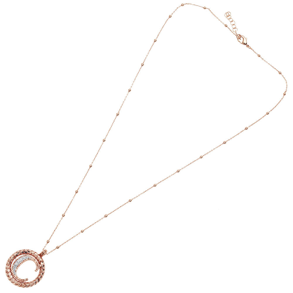 Ottaviani Collana in bronzo oro rosa con glitter argento Offerta Pasqua