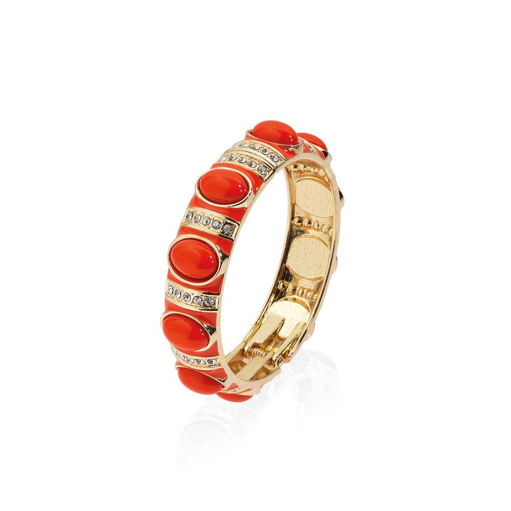 Ottaviani Bangle dorato con smalti corallo e strass Fino al 50% di sconto