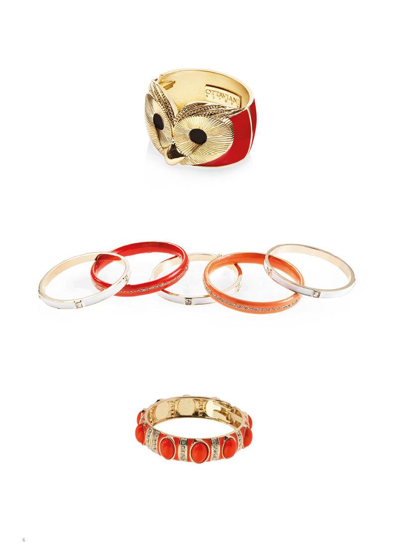 Ottaviani Bangle dorato con smalti corallo e strass Fino al 50% di sconto