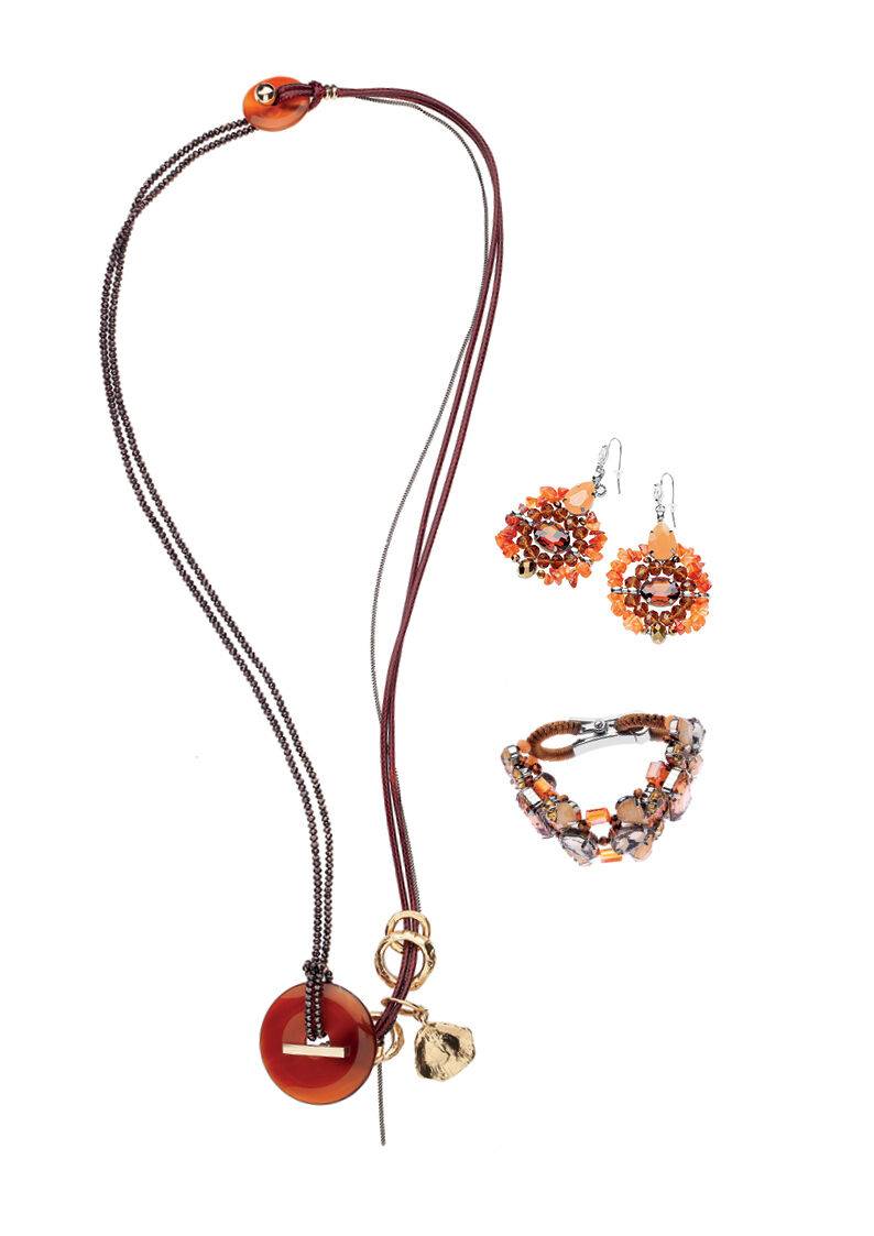 Ottaviani Bangle dorato con smalti corallo e strass Fino al 50% di sconto