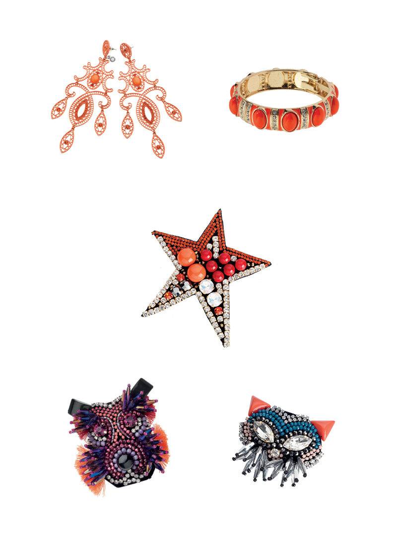 Ottaviani Bangle dorato con smalti corallo e strass Fino al 50% di sconto