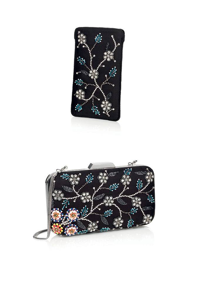 Ottaviani Clutch con perline,cristalli e strass In vendita