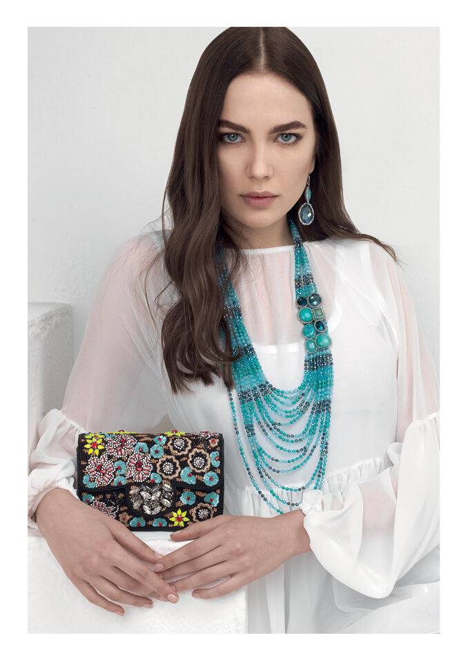 Ottaviani Clutch con ricami,cristalli,perline e strass 2025