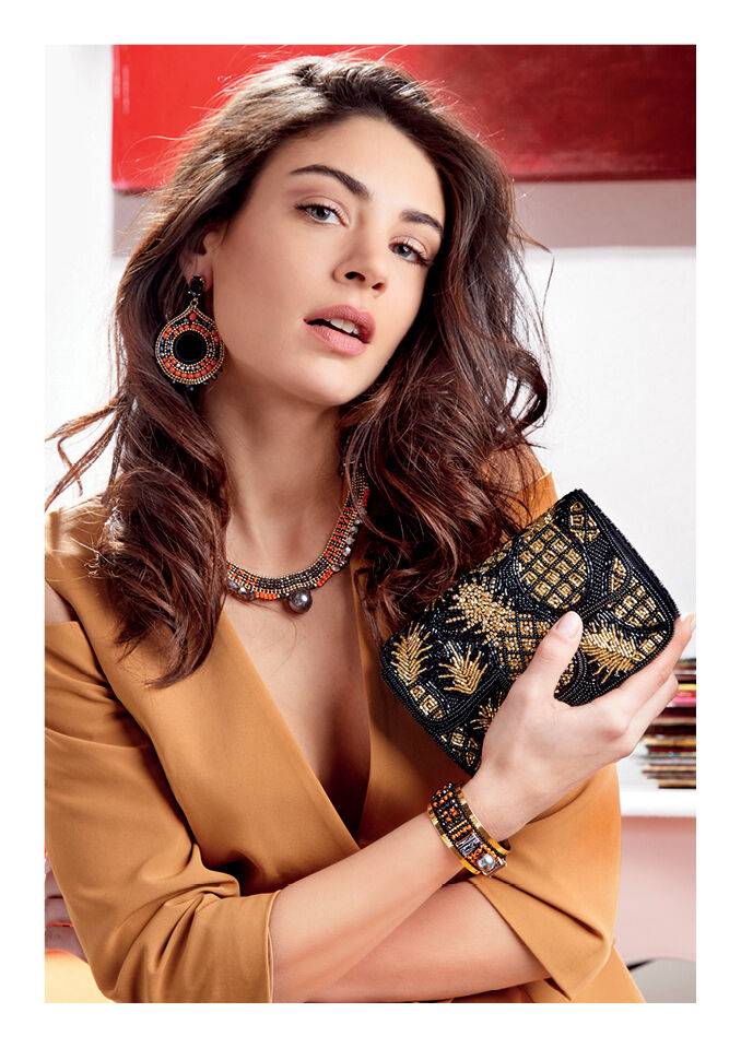 Ottaviani Borsa gioiello ricami,cristalli,perline strass In Linea