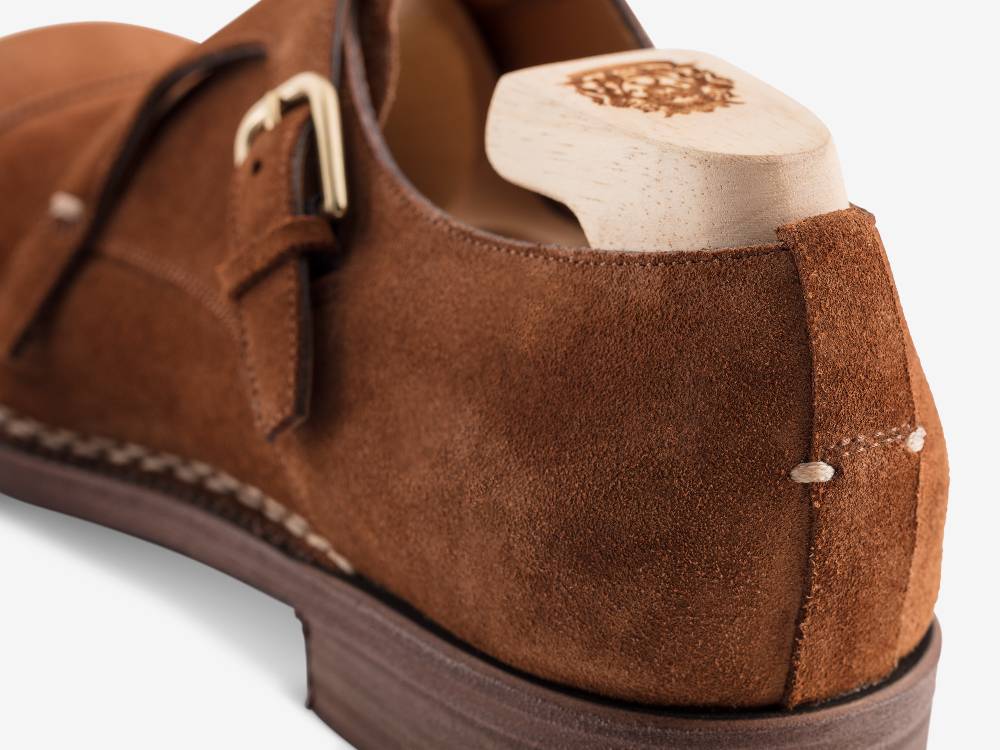 Paolo Sartori Double Monkstrap in Calf Suede Snuff Doppia Fibbia in Vitello Scamosciato Snuff Nuova