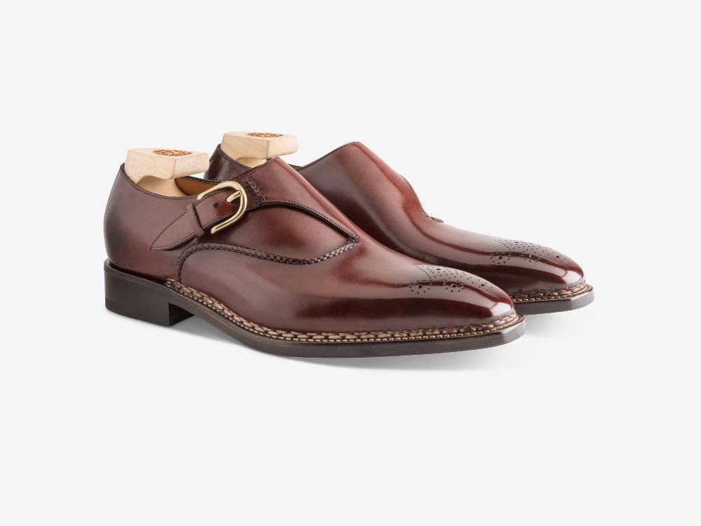 Paolo Sartori Single Monkstrap in Antiqued Positano Leather Mono Fibbia in pelle Anticata Positano Offerte esclusive