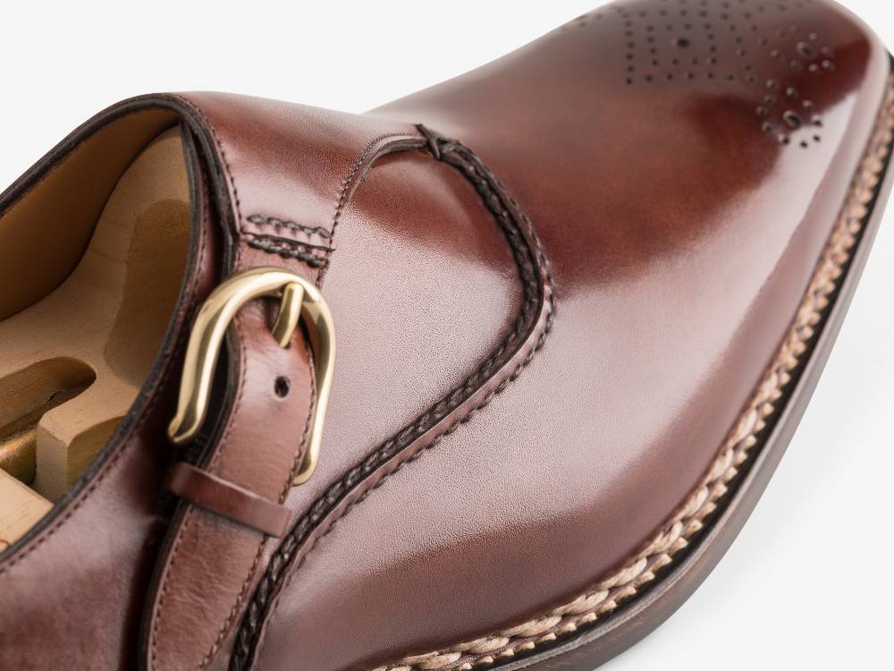 Paolo Sartori Single Monkstrap in Antiqued Positano Leather Mono Fibbia in pelle Anticata Positano Offerte esclusive