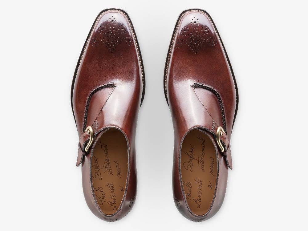 Paolo Sartori Single Monkstrap in Antiqued Positano Leather Mono Fibbia in pelle Anticata Positano Offerte esclusive
