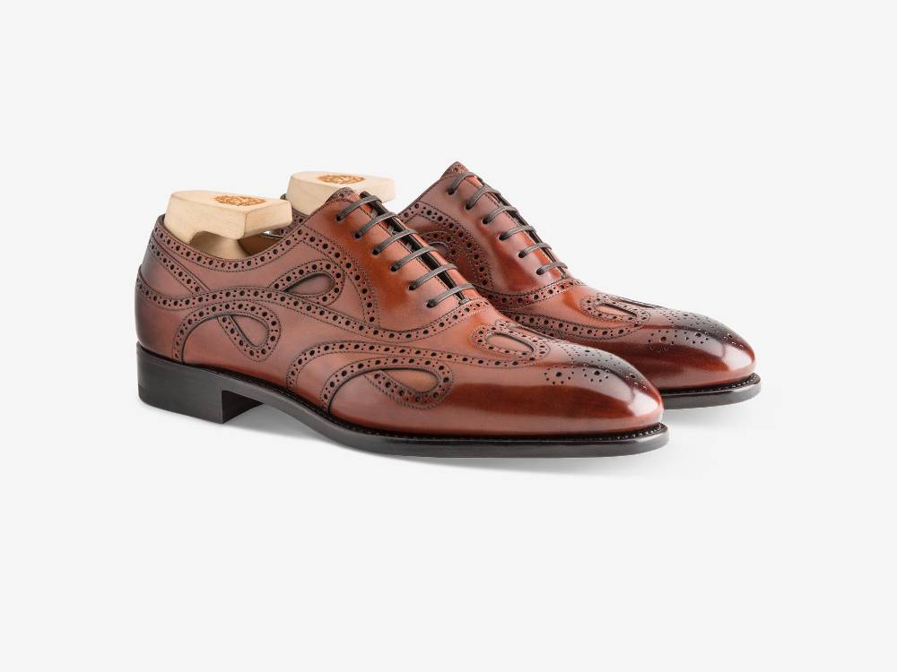 Paolo Sartori Oxford in Antiqued Cognac Leather Oxford in pelle Anticata Cognac Nuovo