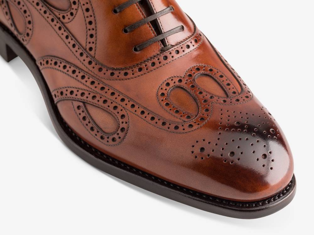 Paolo Sartori Oxford in Antiqued Cognac Leather Oxford in pelle Anticata Cognac Nuovo