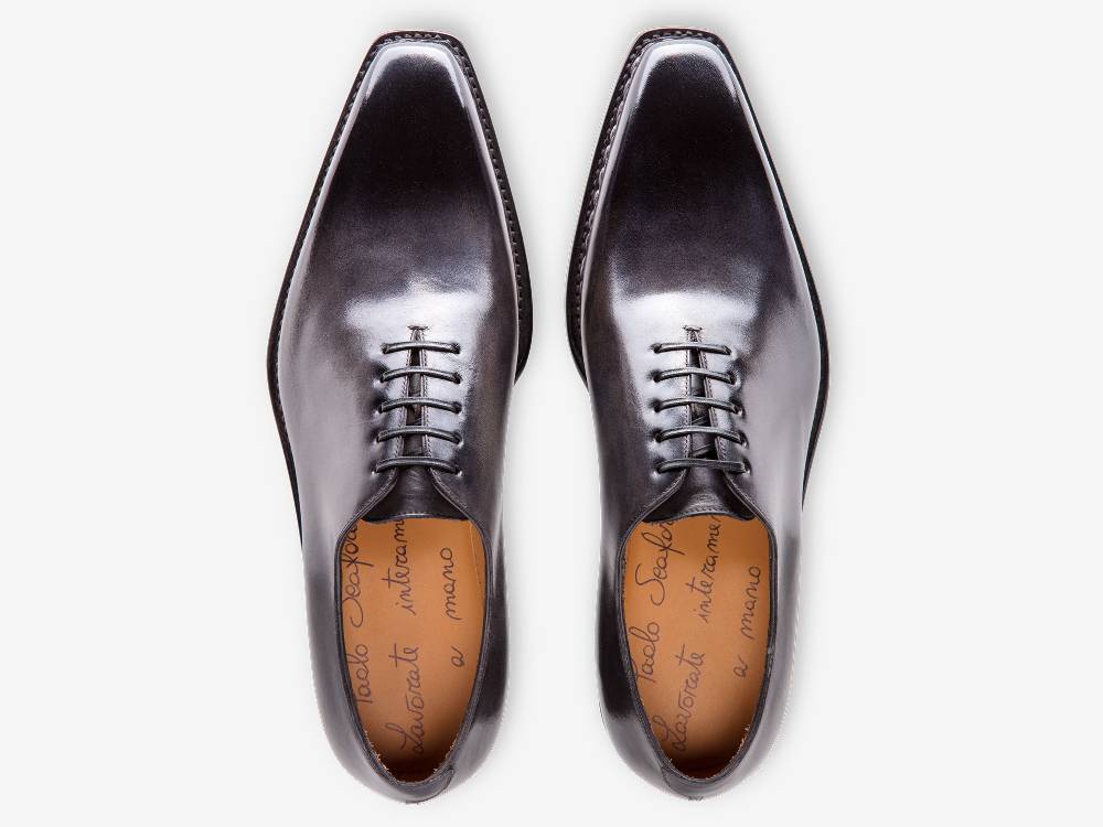 Paolo Sartori Art. 175B Oxford in pelle Anticata Grigio Qualità