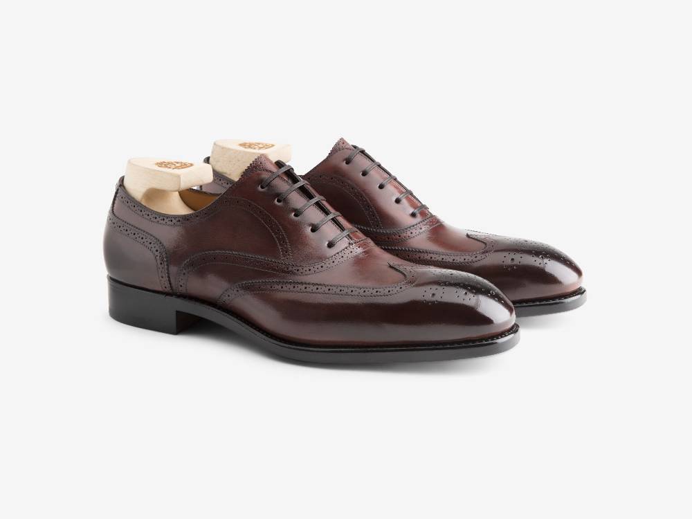 Paolo Sartori Art. 611 Oxford in pelle Anticata Amarone Pezzi Unici