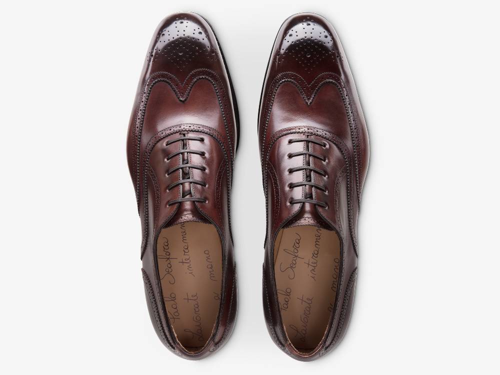 Paolo Sartori Art. 611 Oxford in pelle Anticata Amarone Pezzi Unici