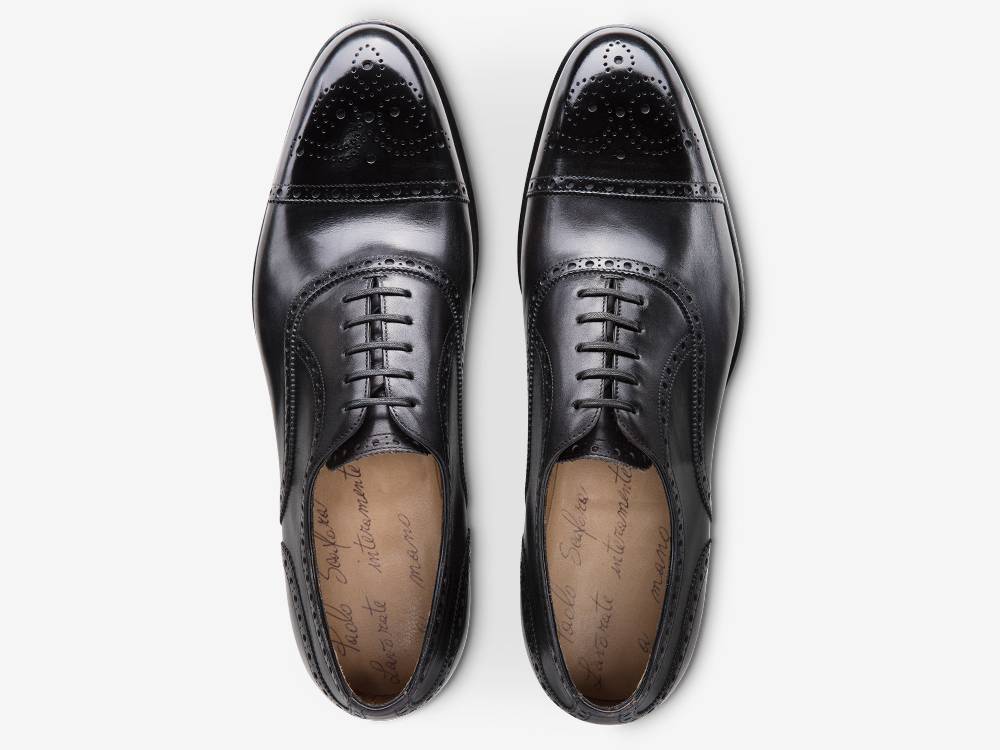Paolo Sartori Art. 06 Oxford in pelle Atinticata Nera Negozi Online