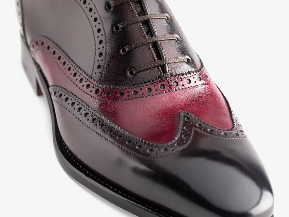 Paolo Sartori Art. 604 Oxford in Pelle Anticata Vietri Bordeaux Black Sottocosto