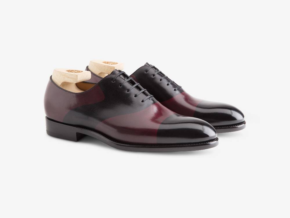 Paolo Sartori ART. 659 Oxford in pelle Dipinta a Mano Bordeaux e Nero Novità
