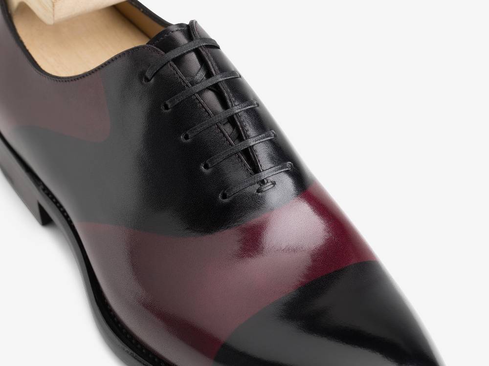 Paolo Sartori ART. 659 Oxford in pelle Dipinta a Mano Bordeaux e Nero Novità