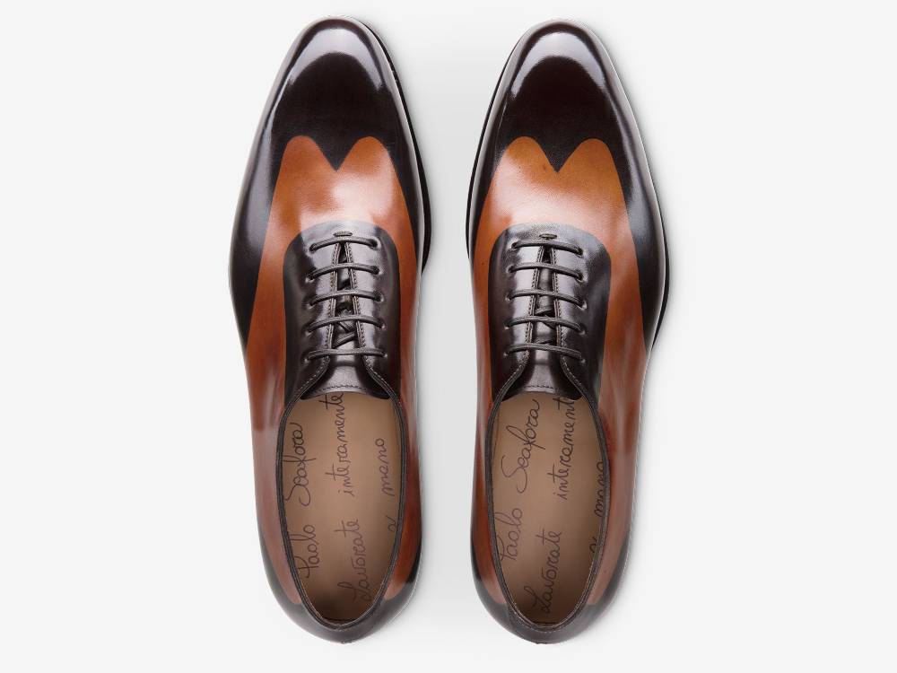 Paolo Sartori ART. 658 Oxford in pelle Dipinta a Mano Cognac e Vietri Presa
