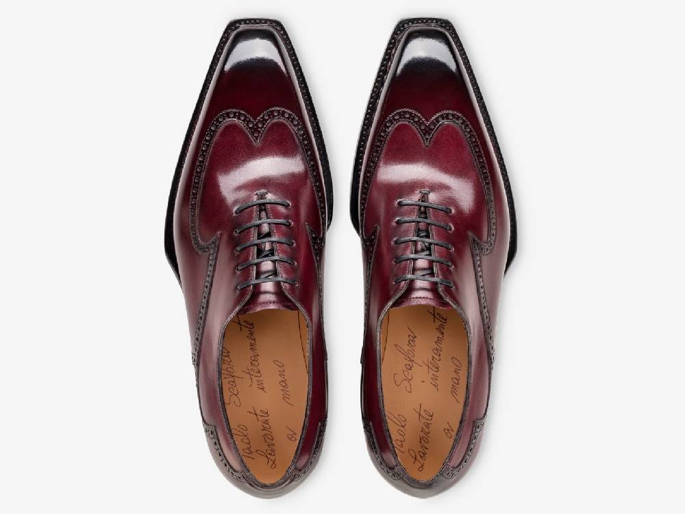 Paolo Sartori Art. 791 Oxford in Antiqued Bordeaux Leather Saldi