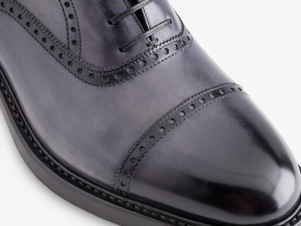 Paolo Sartori Art. 769 Oxford in Antiqued Grigio Leather Vendita Calda