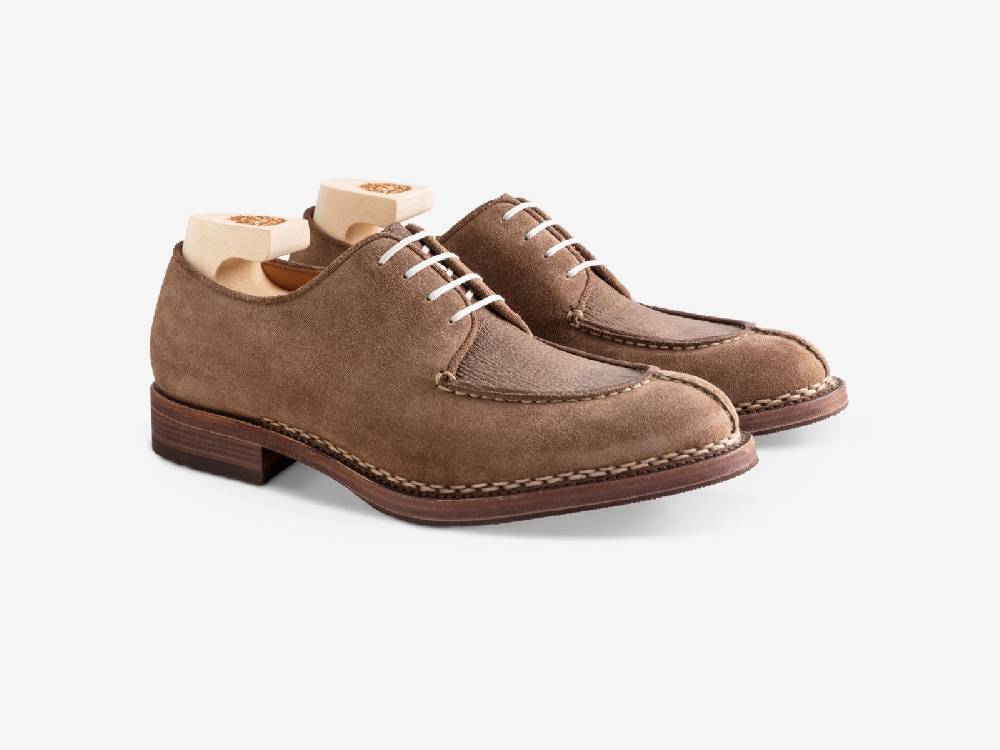 Paolo Sartori Art. 797 Derby in Cocco Suede and Shark Leather Officina
