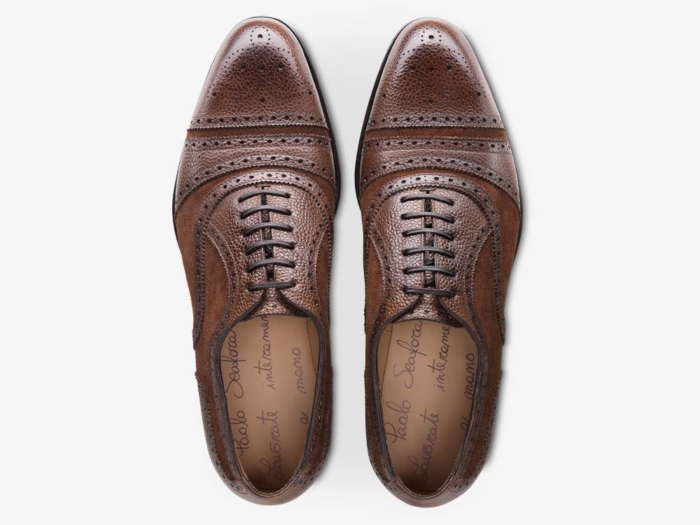 Paolo Sartori Art.626 Oxford in Camoscio Marrone Italia