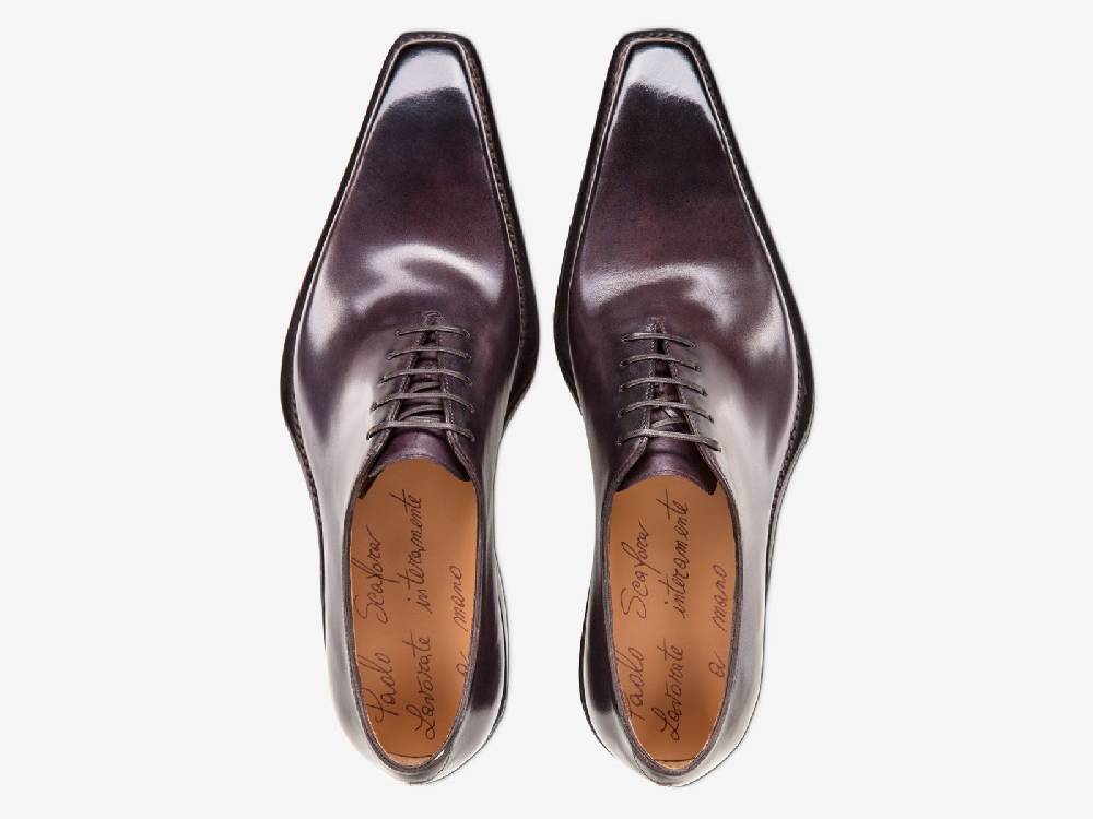 Paolo Sartori Art. 175SP Oxford in pelle Anticata Melanzana In Linea
