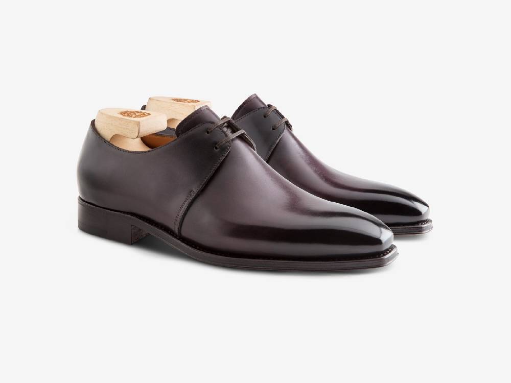 Paolo Sartori Art. 739 Derby in Antiqued Melanzana Leather Nuovo