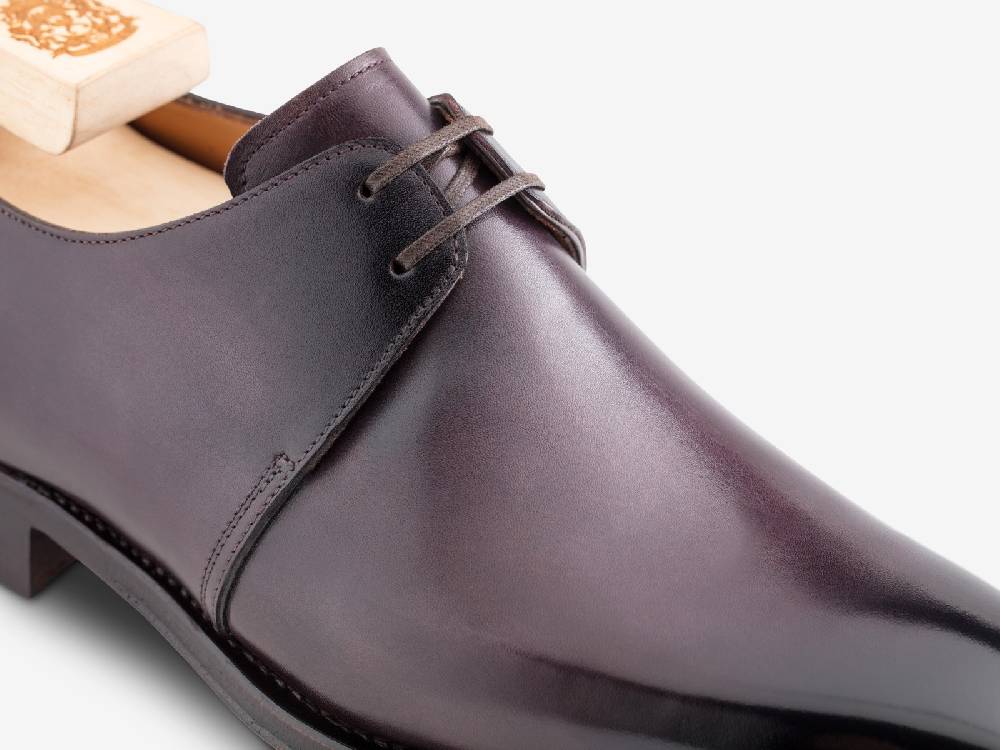 Paolo Sartori Art. 739 Derby in Antiqued Melanzana Leather Nuovo