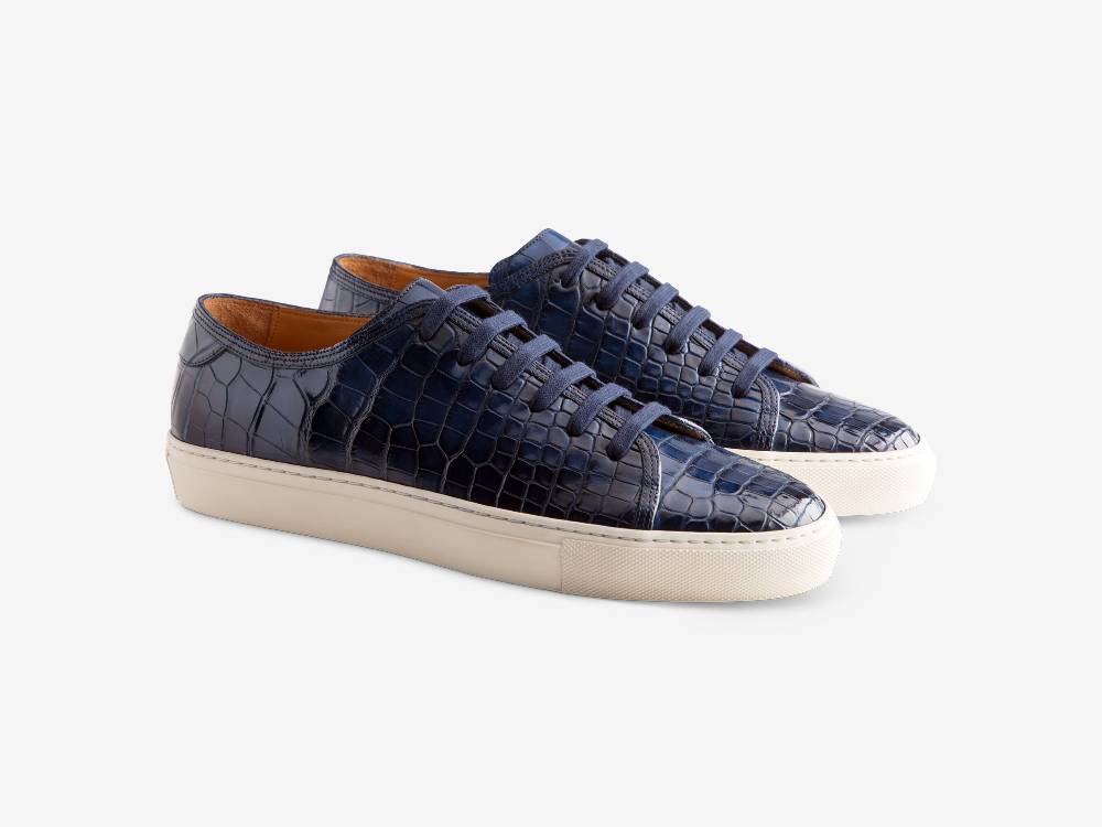 Paolo Sartori Art.Tenny1 Sneakers In Alligatore Anticata Oceano Soddisfazione Garantita