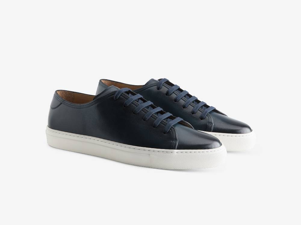 Paolo Sartori Art.Tenny1 Sneakers In Pelle Anticata Oceano Qualità Garantita