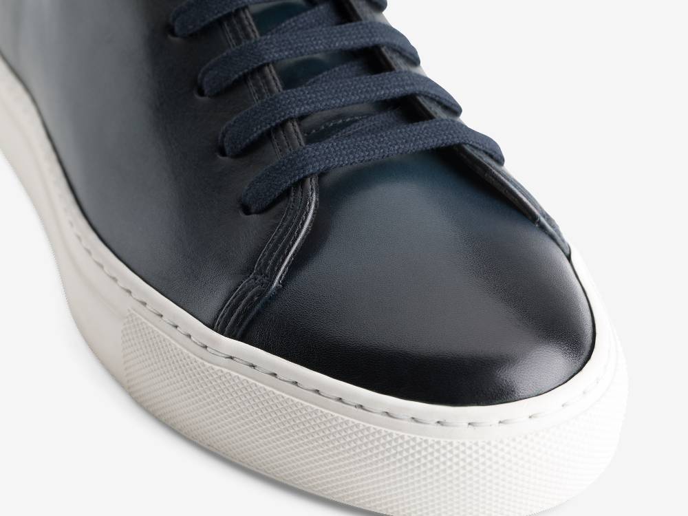Paolo Sartori Art.Tenny1 Sneakers In Pelle Anticata Oceano Qualità Garantita
