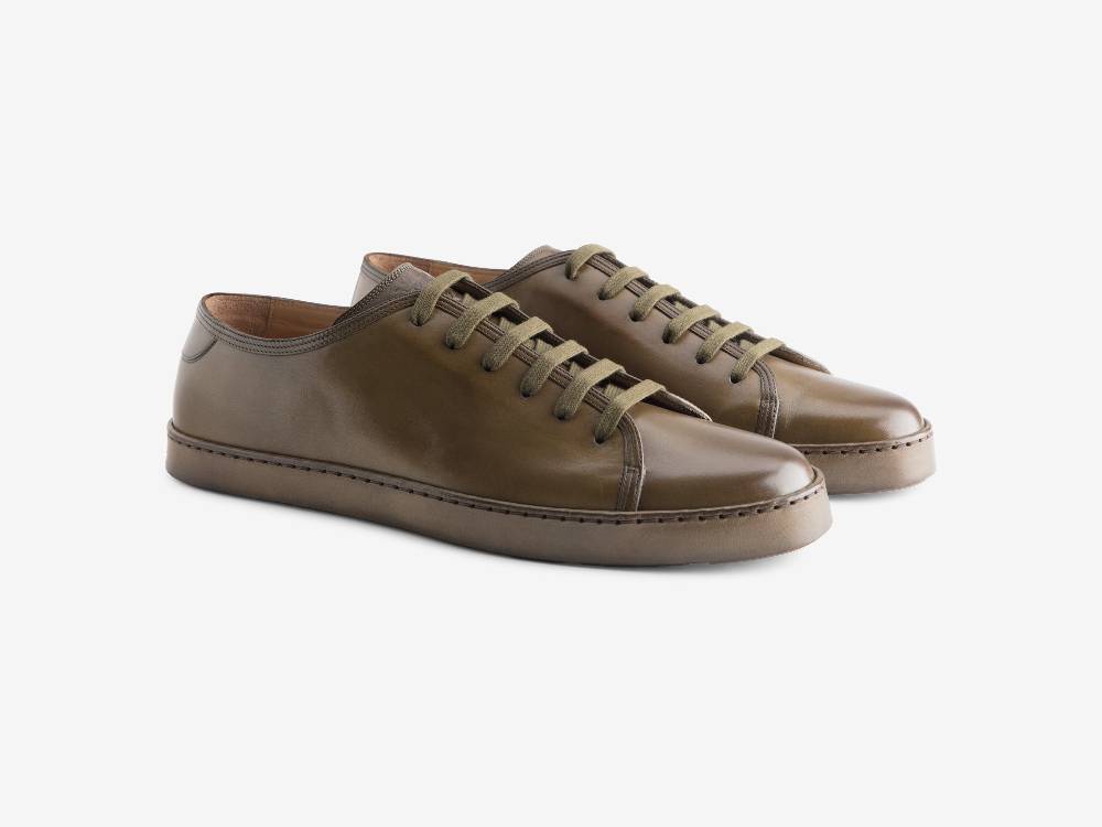 Paolo Sartori Art.Tenny1 Sneakers In Pelle Anticata Muschio Acquista Ora