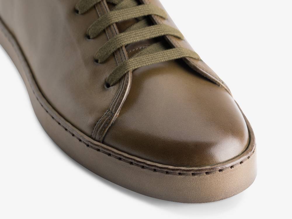 Paolo Sartori Art.Tenny1 Sneakers In Pelle Anticata Muschio Acquista Ora