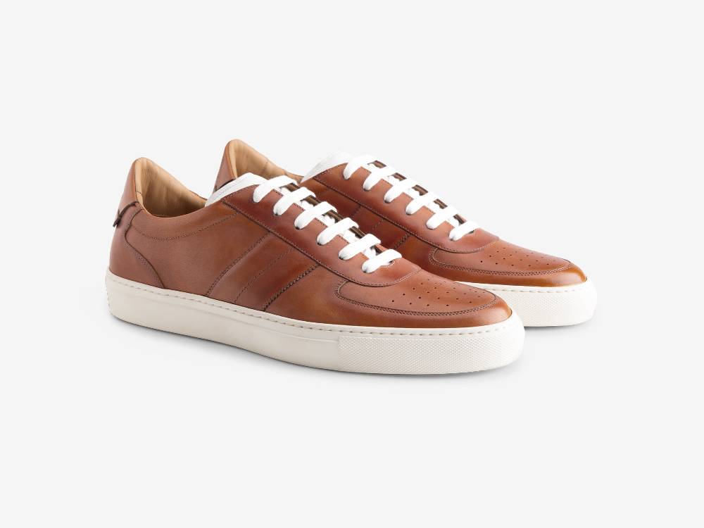 Paolo Sartori Art.Tenny2 Sneakers In Pelle Anticata Cognac Promozione Limitata