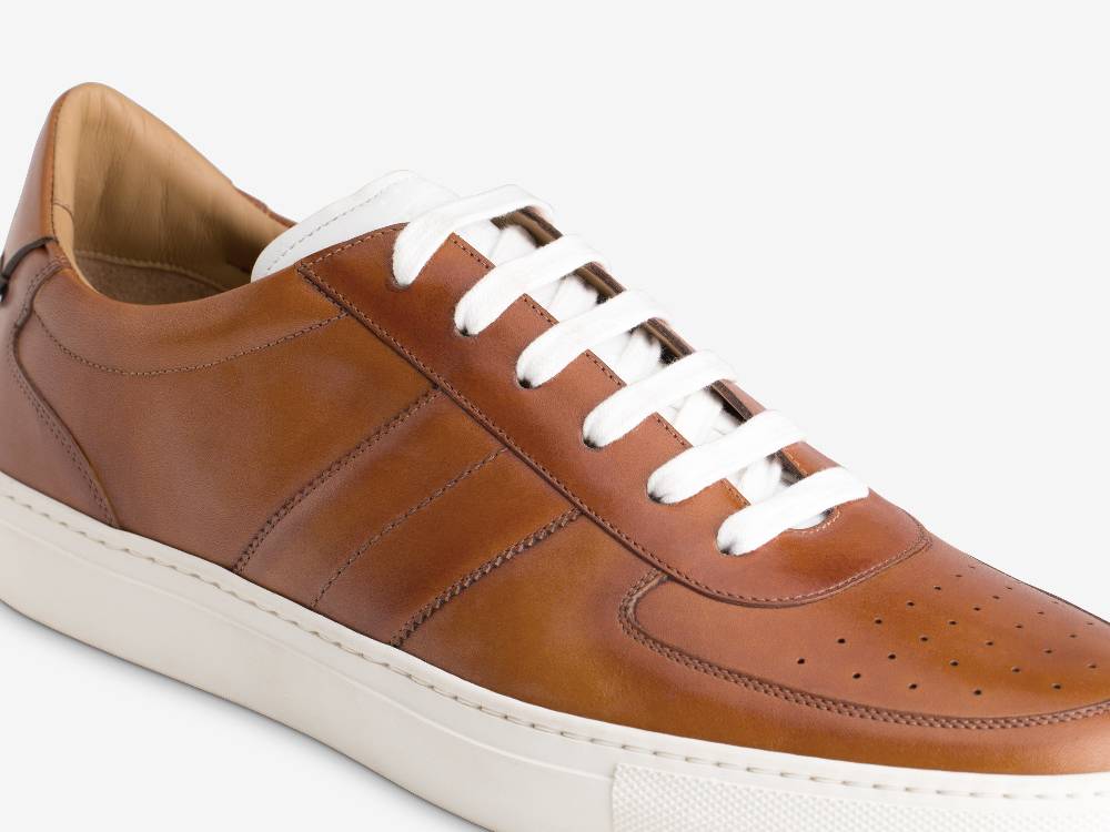 Paolo Sartori Art.Tenny2 Sneakers In Pelle Anticata Cognac Promozione Limitata