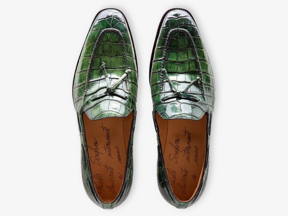 Paolo Sartori Art. 541 Mocassino in pelle Anticata Verde Smeraldo Negozi Online