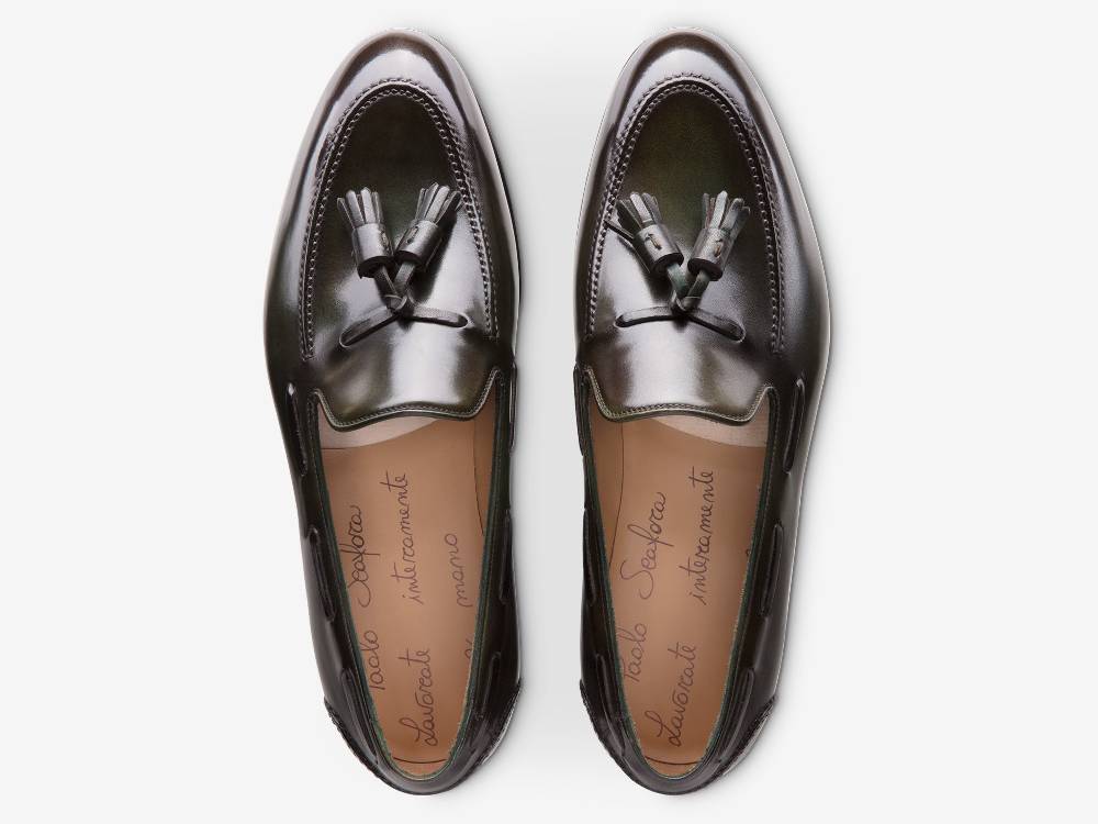 Paolo Sartori Art.562 Mocassino in pelle Anticata Oliva Shopping Online
