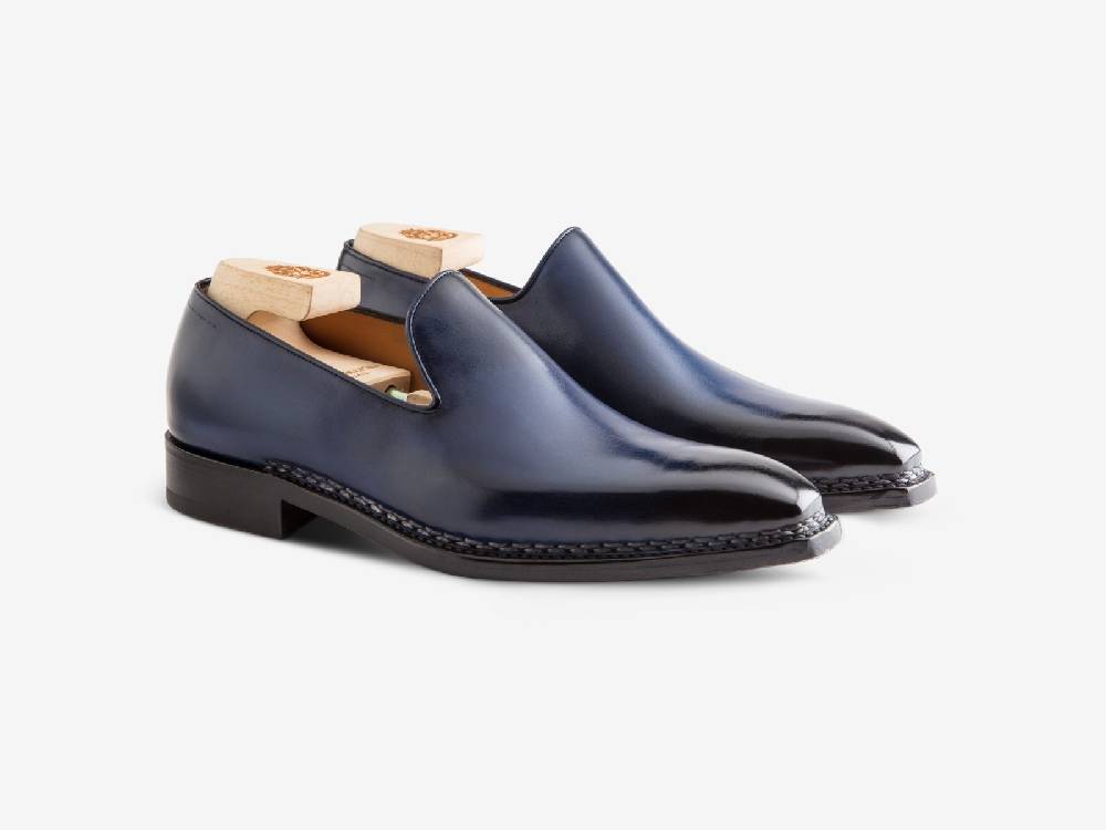 Paolo Sartori Art. 727 Loafer in Antiqued Cobalto Leather Affare Del Giorno