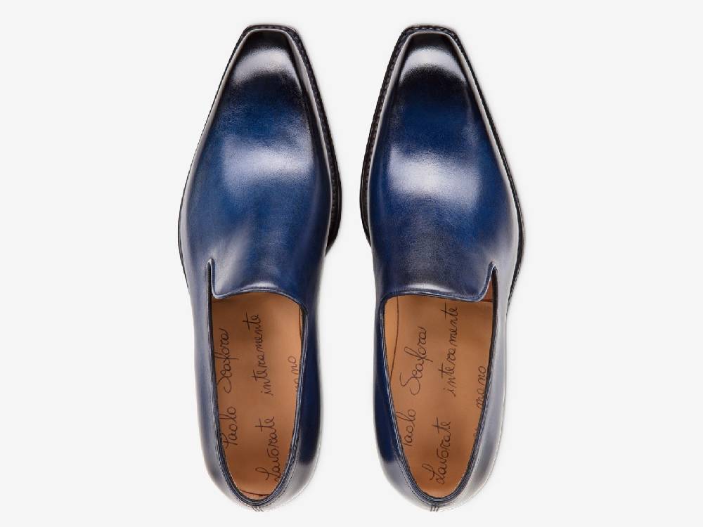 Paolo Sartori Art. 727 Loafer in Antiqued Cobalto Leather Affare Del Giorno