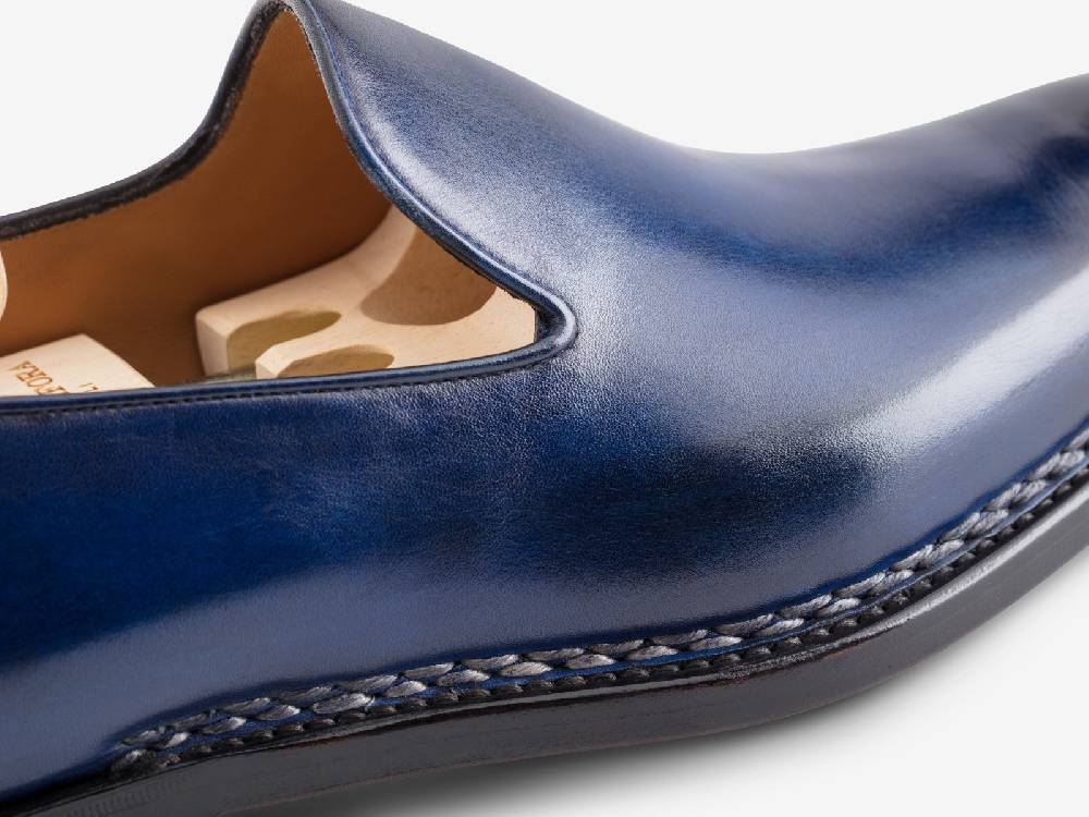 Paolo Sartori Art. 727 Loafer in Antiqued Cobalto Leather Affare Del Giorno