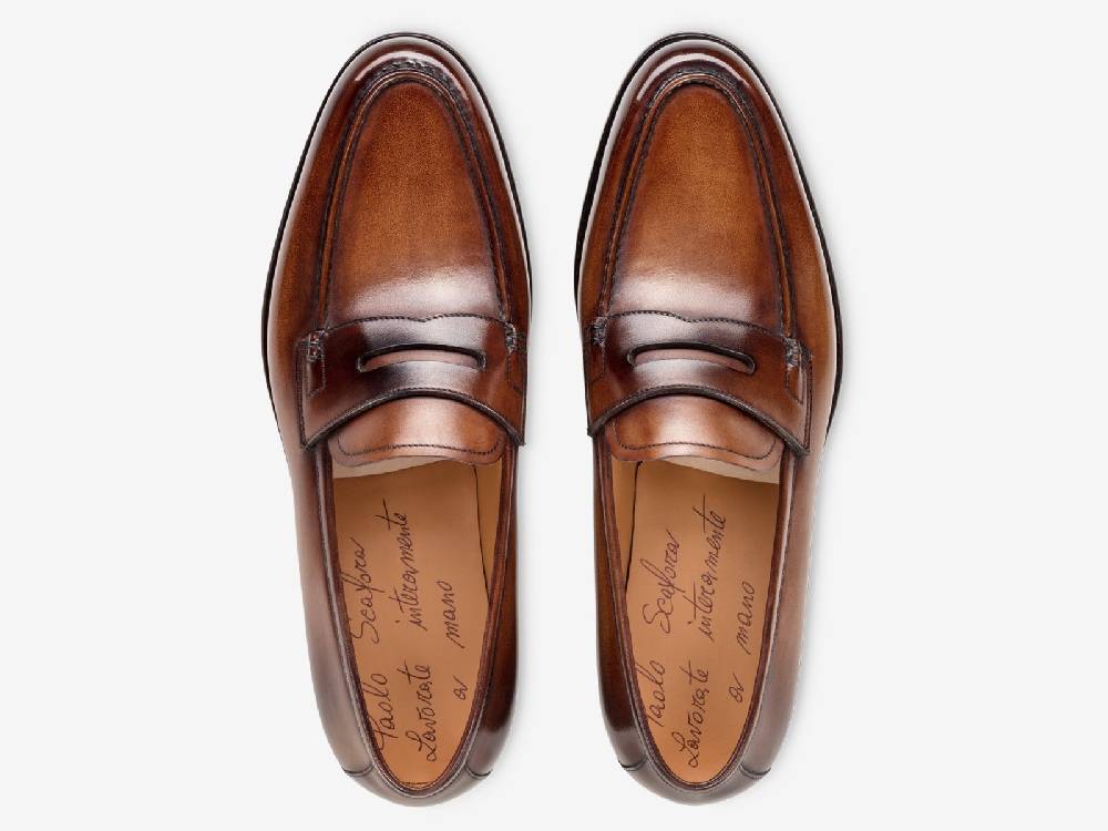 Paolo Sartori Art. 799 Loafer in Antiqued Montella Leather Presa
