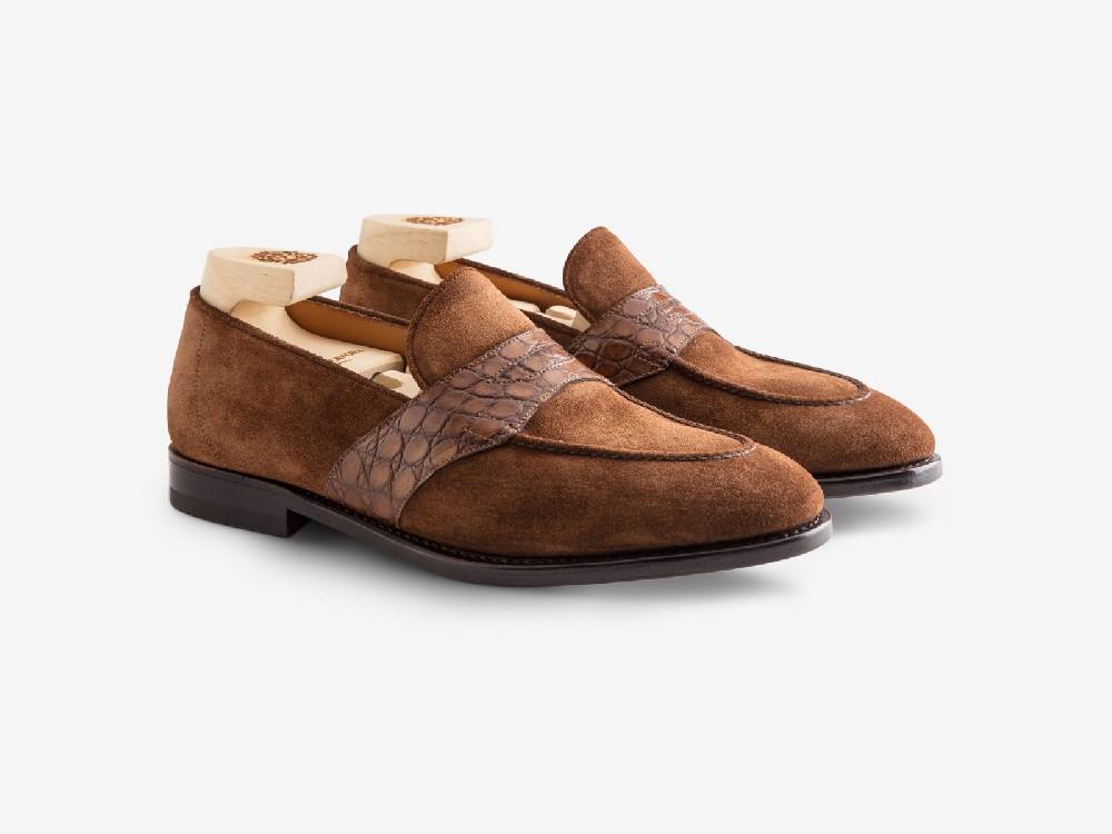 Paolo Sartori Art. 726 Loafer in Suede Snuff Offerta