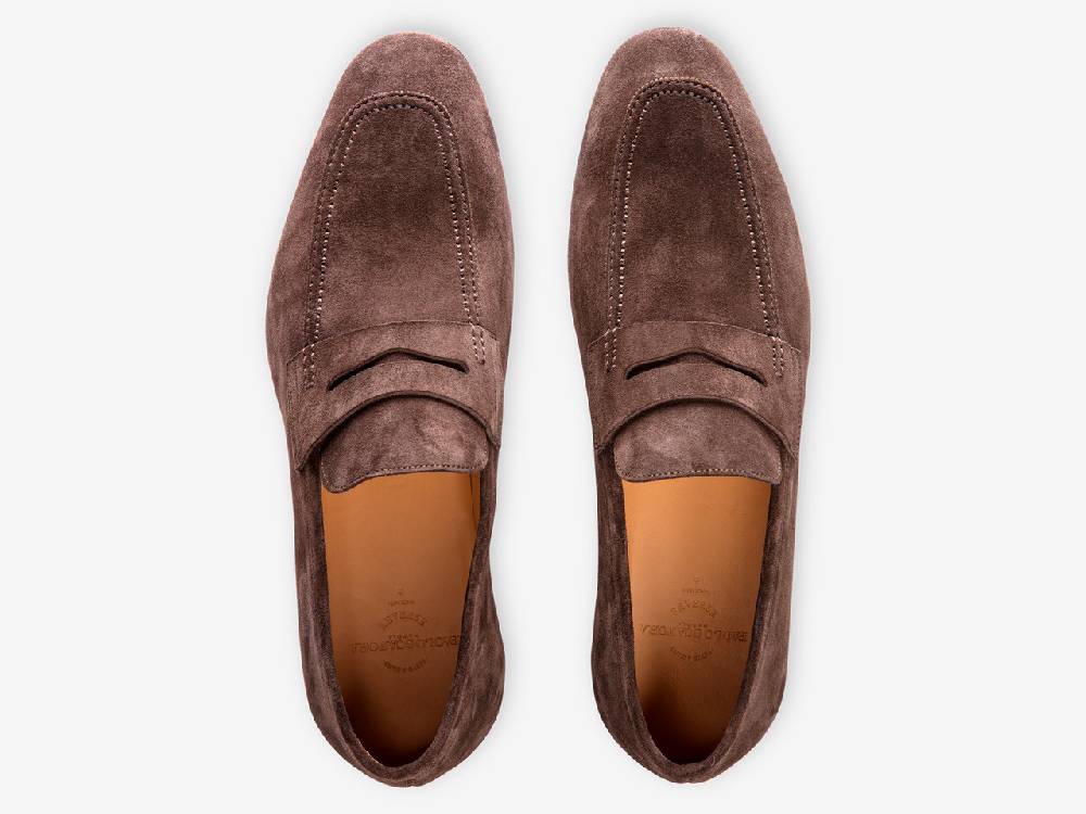 Paolo Sartori Art. 638 Mocassino in Camoscio Marrone scuro Economico