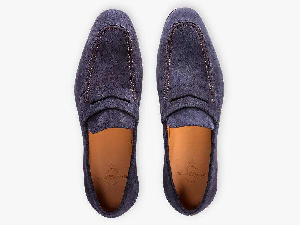 Paolo Sartori Art. 638 Mocassino in Camoscio Blue Outlet