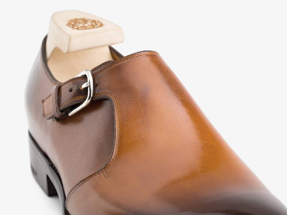 Paolo Sartori Art.655 Mono Fibbia in pelle Anticata Cognac Saldi Di Fabbrica